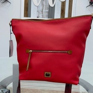 Dooney & Bourke Large Red Hobo & Crossbody in One